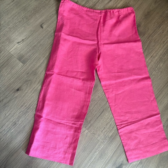 Sutton Studio 100% Linen Capris Sz S Pink Drawstring Bloomingdales Easter Spring - Picture 4 of 7
